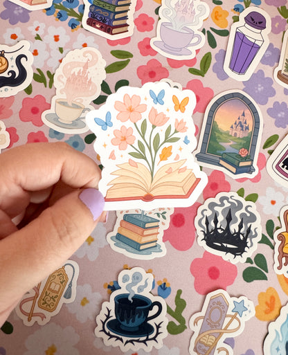 Princess Book of Flowers Clear Sticker