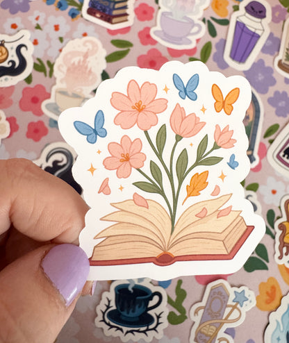 Princess Book of Flowers Clear Sticker