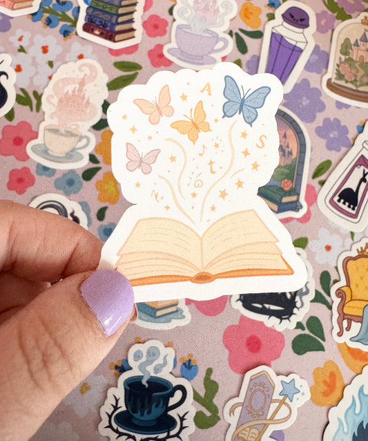 Princess Whimsical Book Clear Sticker