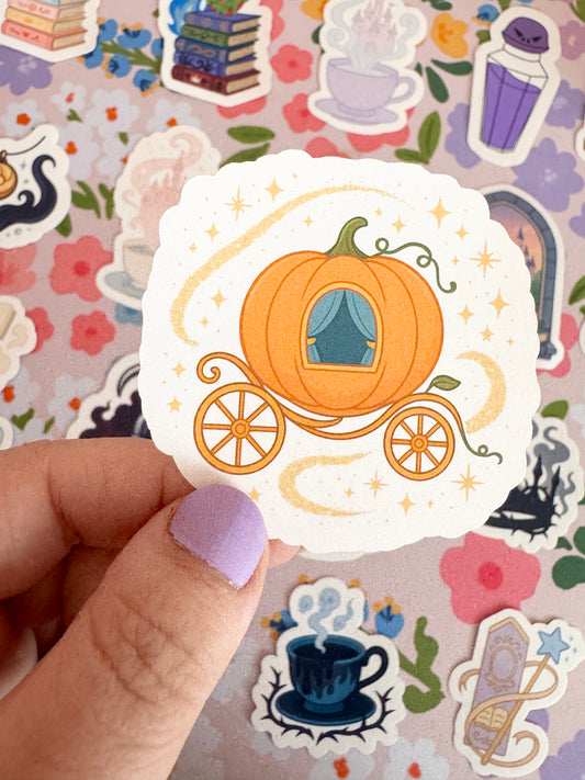 Princess Pumpkin Carriage Clear Sticker