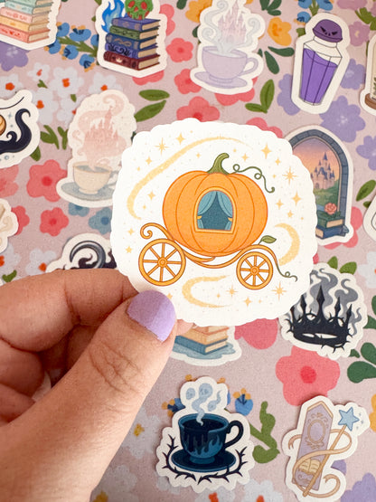 Princess Pumpkin Carriage Clear Sticker