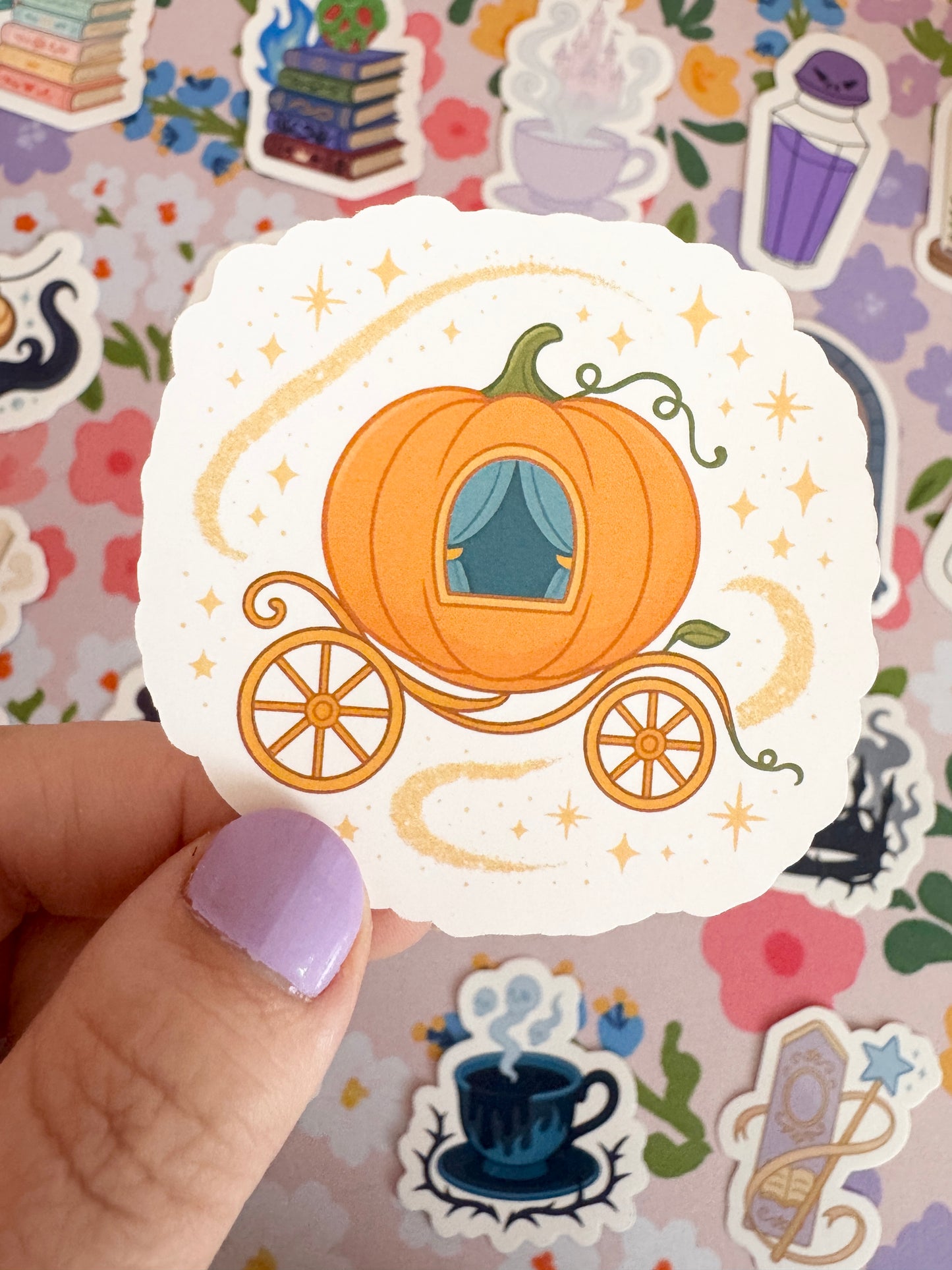 Princess Pumpkin Carriage Clear Sticker