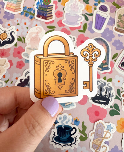 Princess Golden Lock & Key Clear Sticker