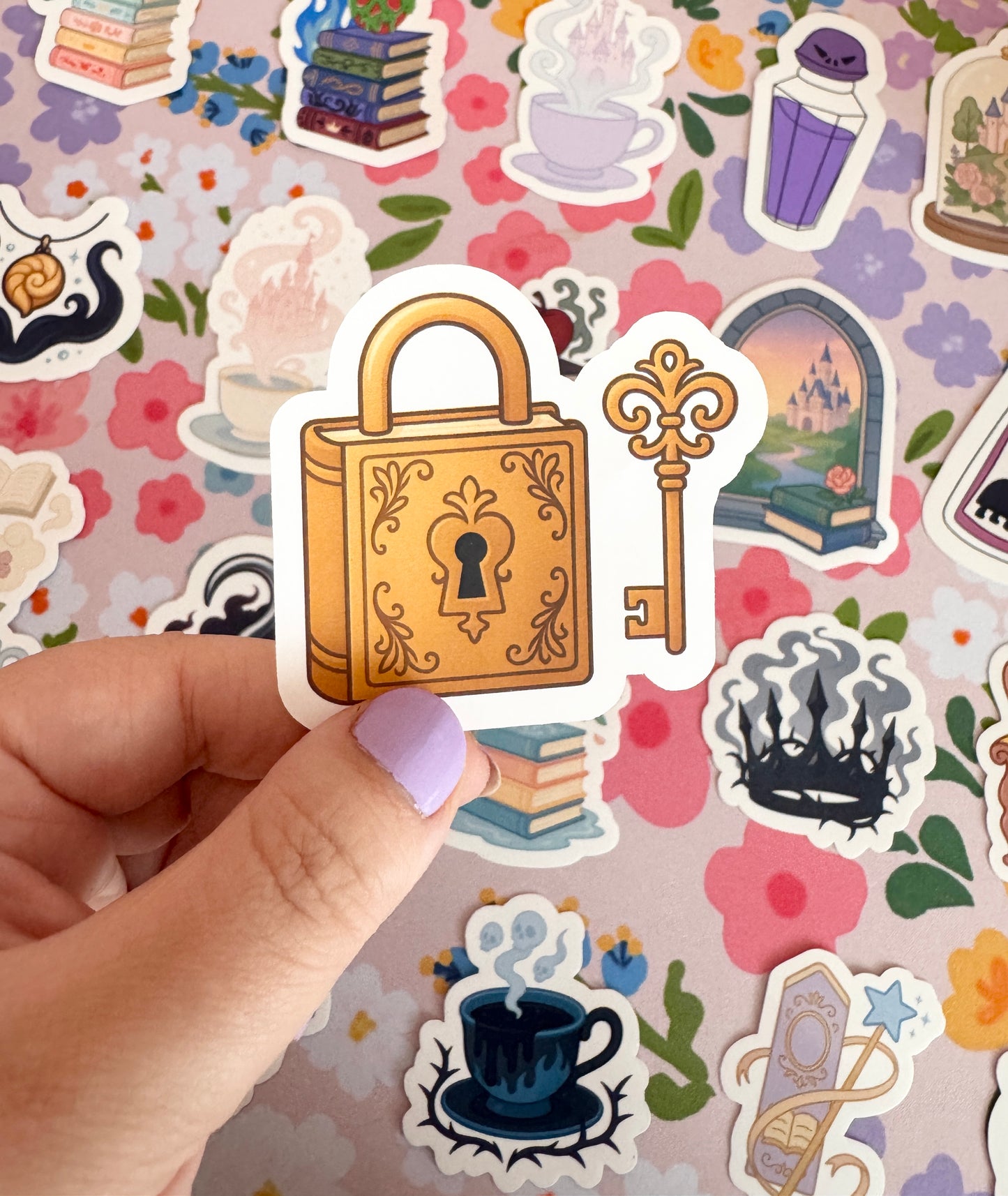 Princess Golden Lock & Key Clear Sticker