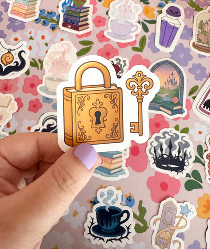 Princess Golden Lock & Key Clear Sticker
