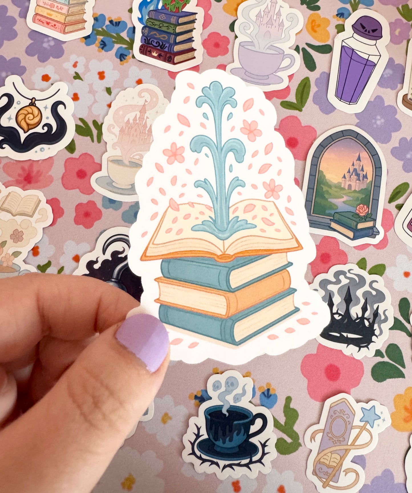 Princess Book Fountain Clear Sticker