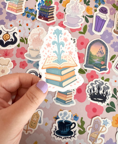 Princess Book Fountain Clear Sticker