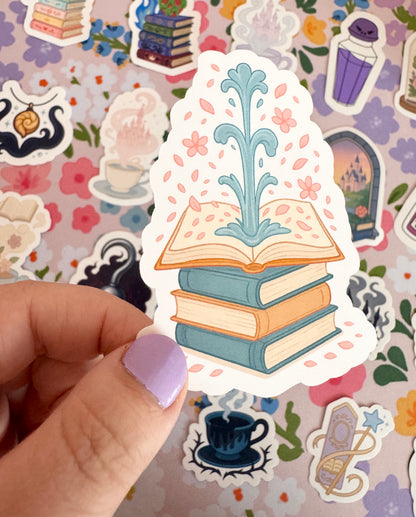 Princess Book Fountain Clear Sticker