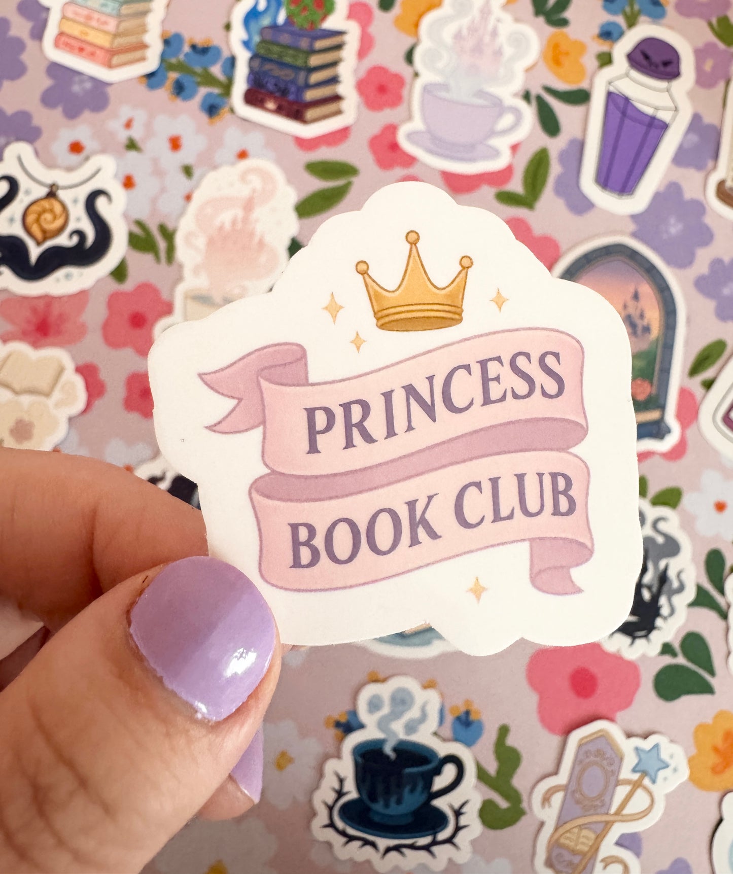 Princess Crown Book Club Clear Sticker