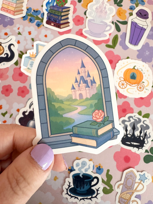 Princess Dreamy Castle Window Clear Sticker