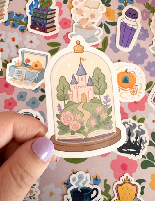 Princess Castle Book Globe Clear Sticker
