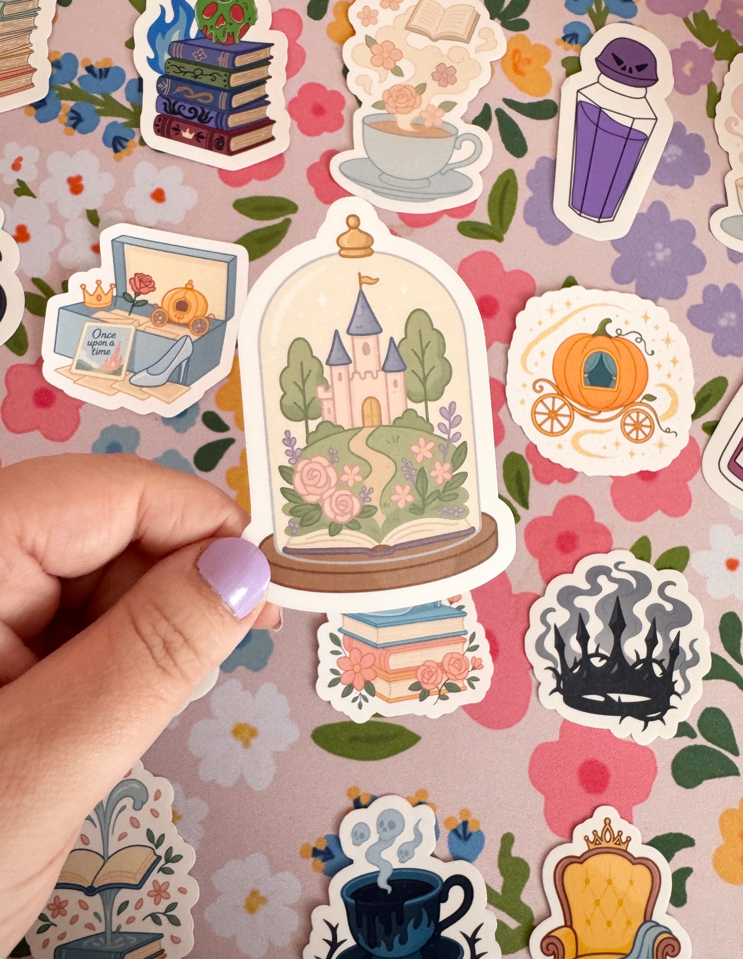 Princess Castle Book Globe Clear Sticker