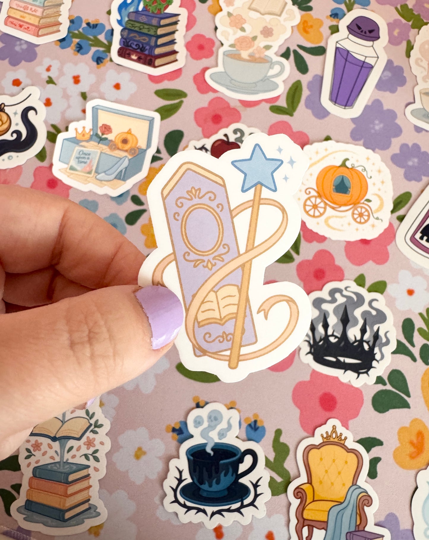Princess Lilac Bookmark & Wand Clear Sticker