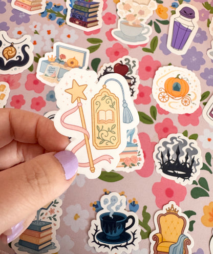 Princess Golden Bookmark & Wand Clear Sticker