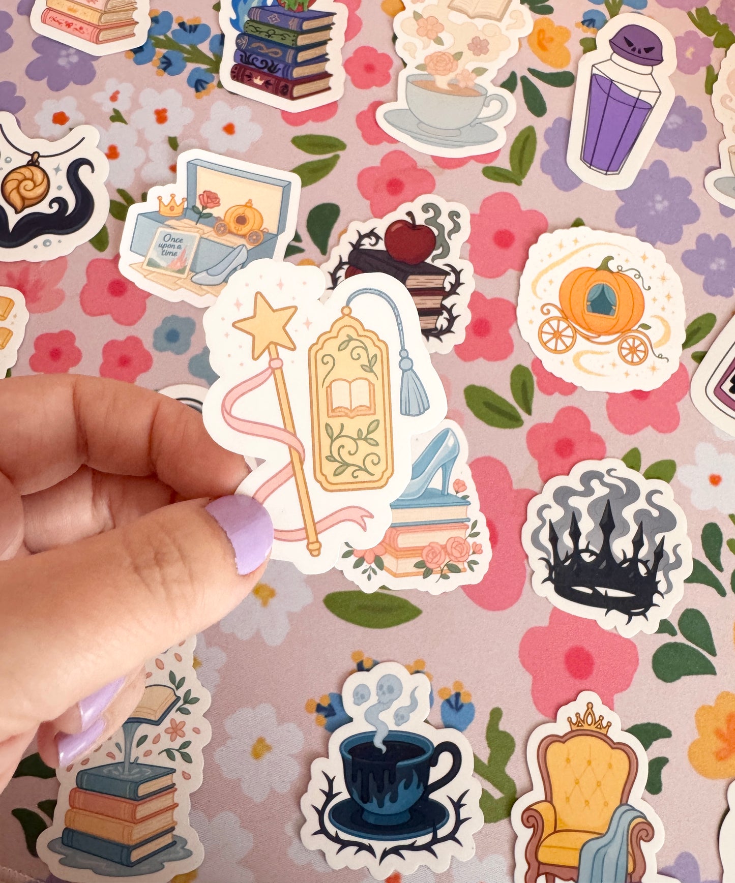 Princess Golden Bookmark & Wand Clear Sticker