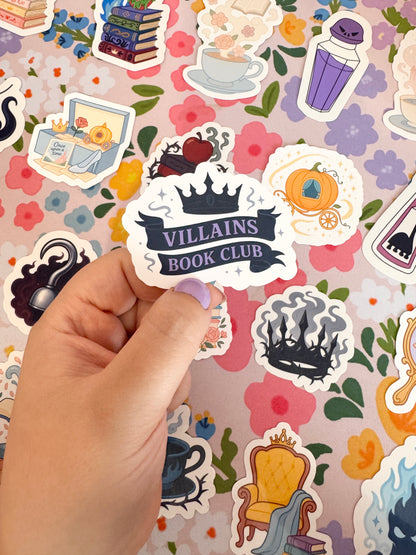 Villains Book Club Clear Sticker