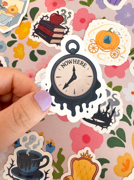 Villains Going Nowhere Clock Clear Sticker