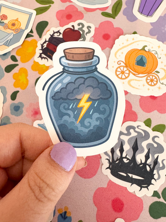 Villains Thunder & Lightning Bottle Clear Sticker