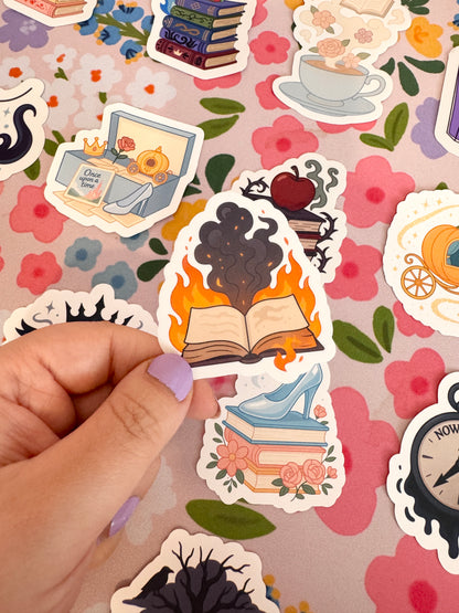 Villains Book of Flames Clear Sticker