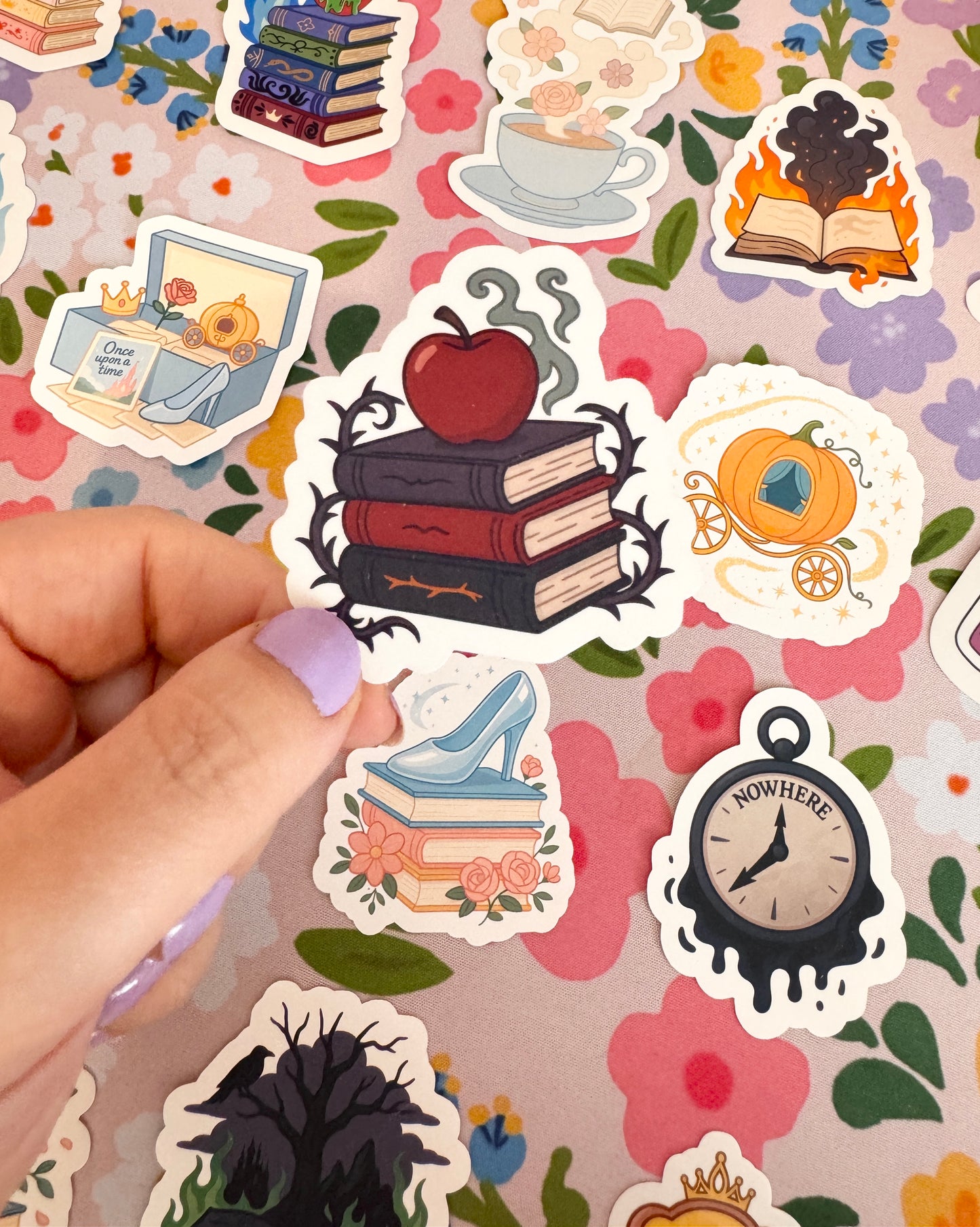 Villains Poisoned Book Stack Clear Sticker