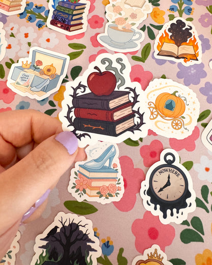 Villains Poisoned Book Stack Clear Sticker