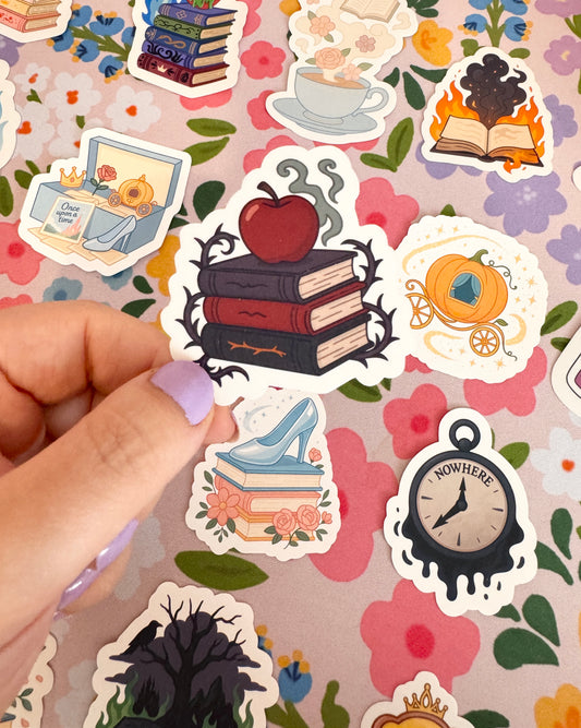 Villains Poisoned Book Stack Clear Sticker