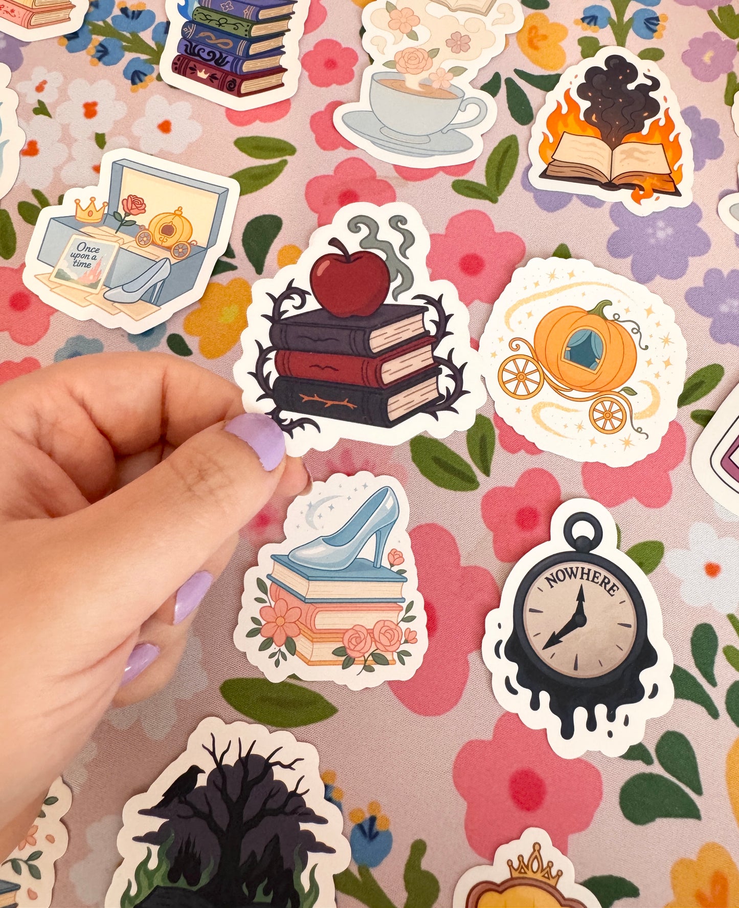 Villains Poisoned Book Stack Clear Sticker