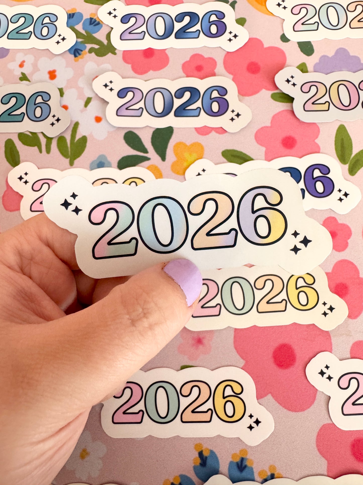 2026 Colourful Gradient Holographic Sticker