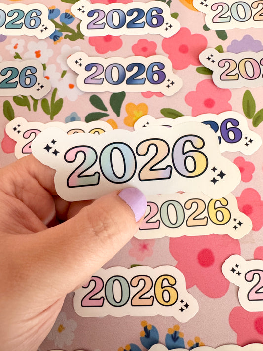 2026 Colourful Gradient Holographic Sticker