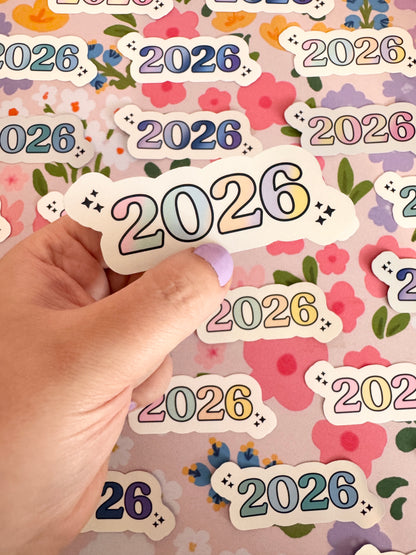 2026 Colourful Gradient Holographic Sticker