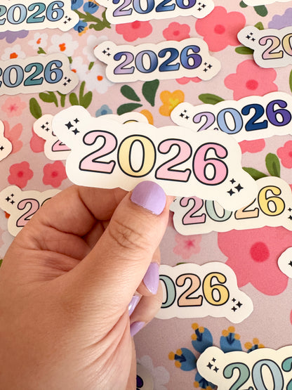 2026 Strawberry Lemonade Solid Holographic Sticker