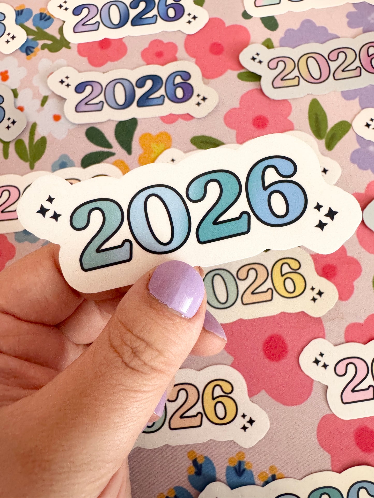 2026 Mint Haze Gradient Holographic Sticker