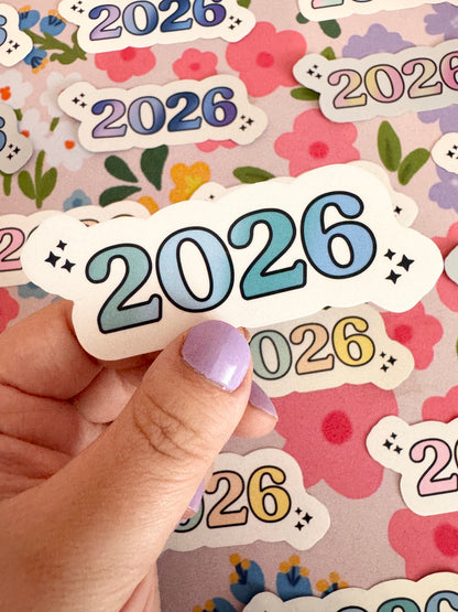 2026 Mint Haze Gradient Holographic Sticker