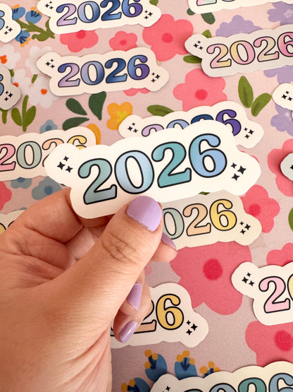 2026 Mint Haze Gradient Holographic Sticker