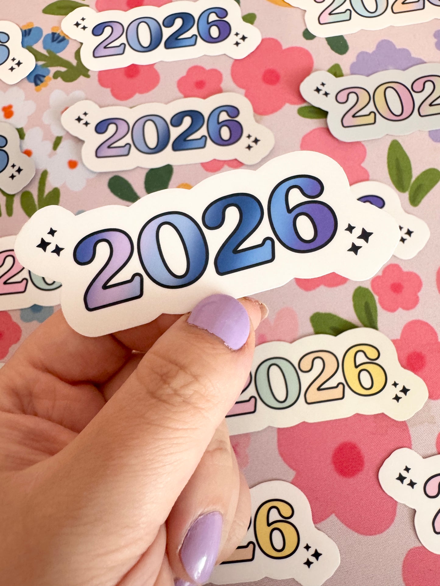 2026 Lavender Sky Gradient Holographic Sticker