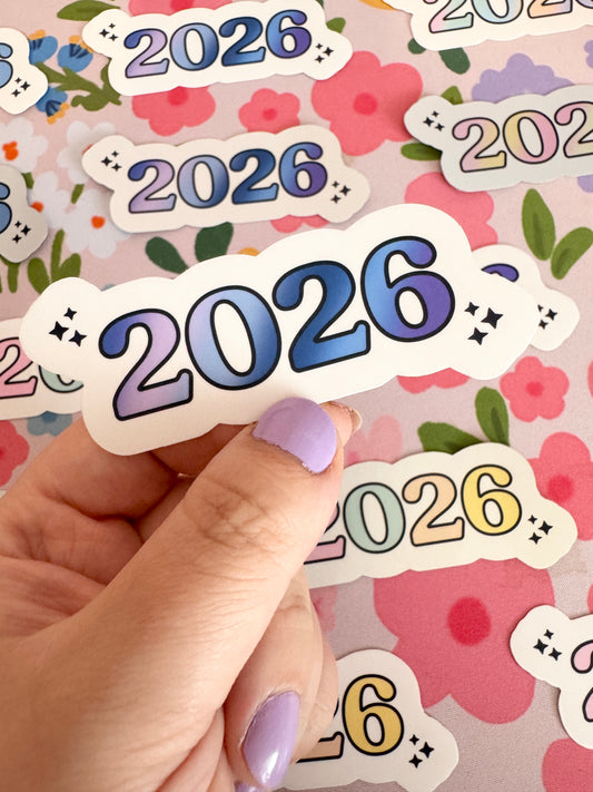 2026 Lavender Sky Gradient Holographic Sticker
