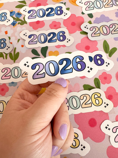 2026 Lavender Sky Gradient Holographic Sticker