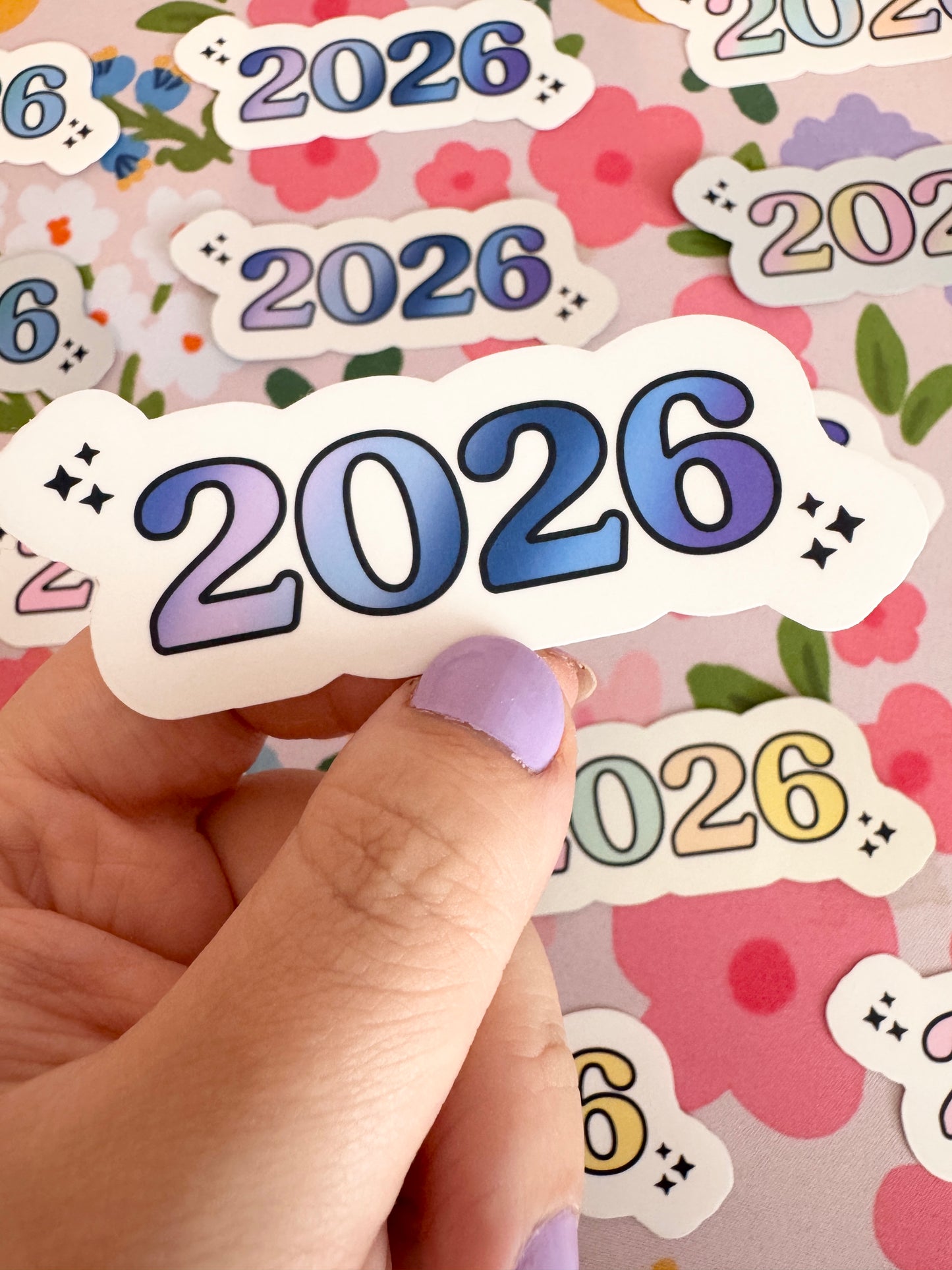 2026 Lavender Sky Gradient Holographic Sticker