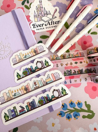 Princess & Villains Bookshelves Clear Sticker Set