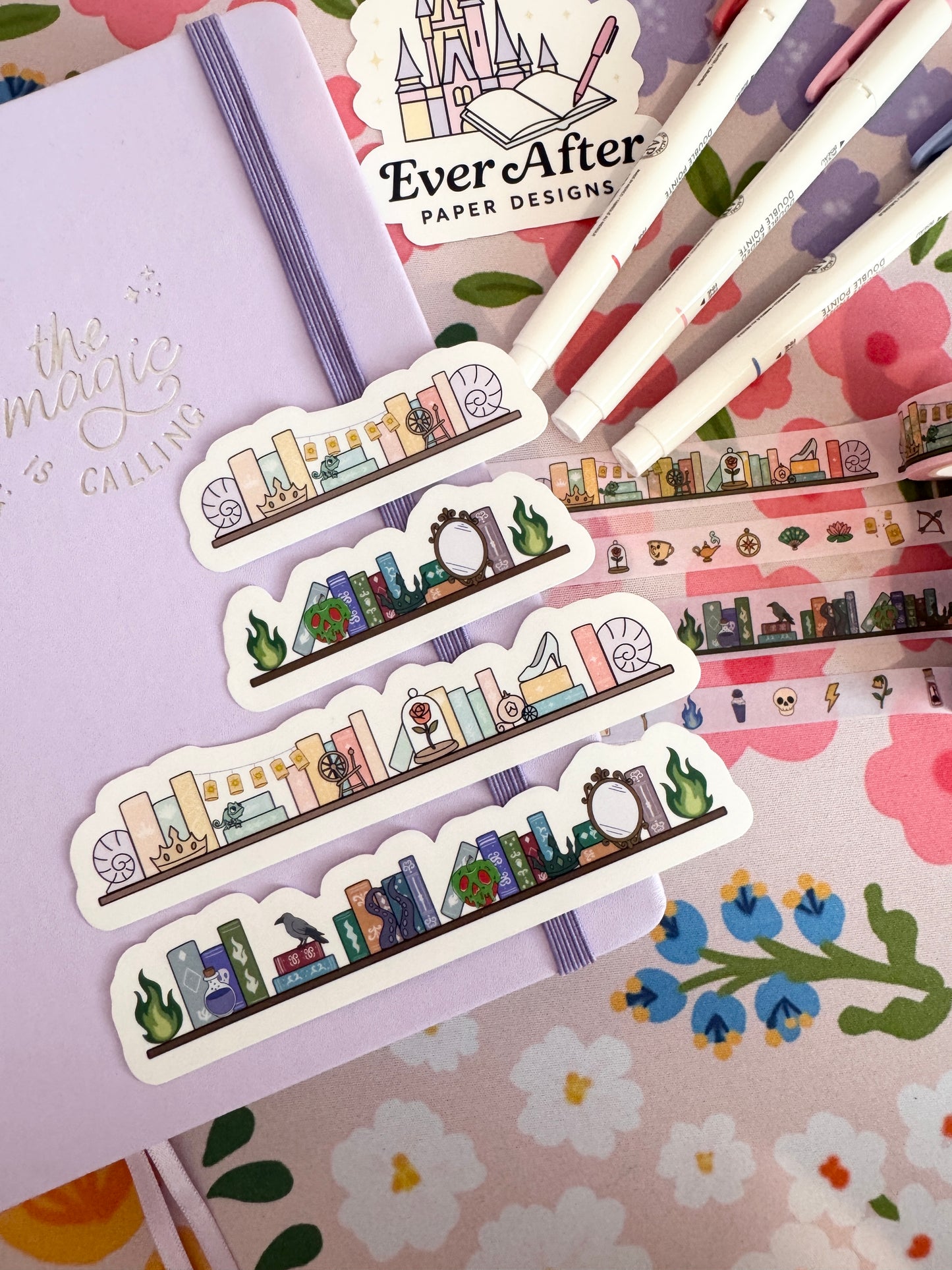 Princess & Villains Bookshelves Clear Sticker Set
