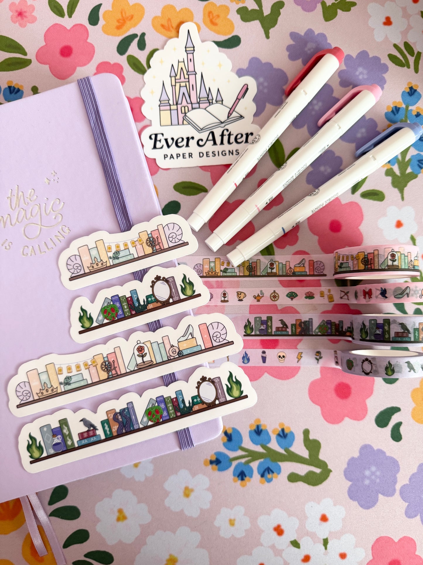 Princess & Villains Bookshelves Clear Sticker Set
