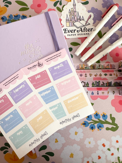New 2026 Monthly Goals Sticker Sheet