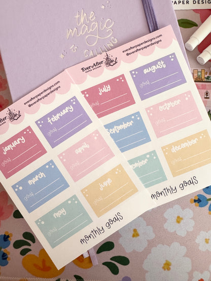 New 2026 Monthly Goals Sticker Sheet