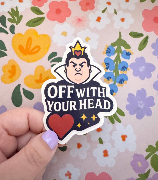 Villains Off With Your Head Clear Sticker