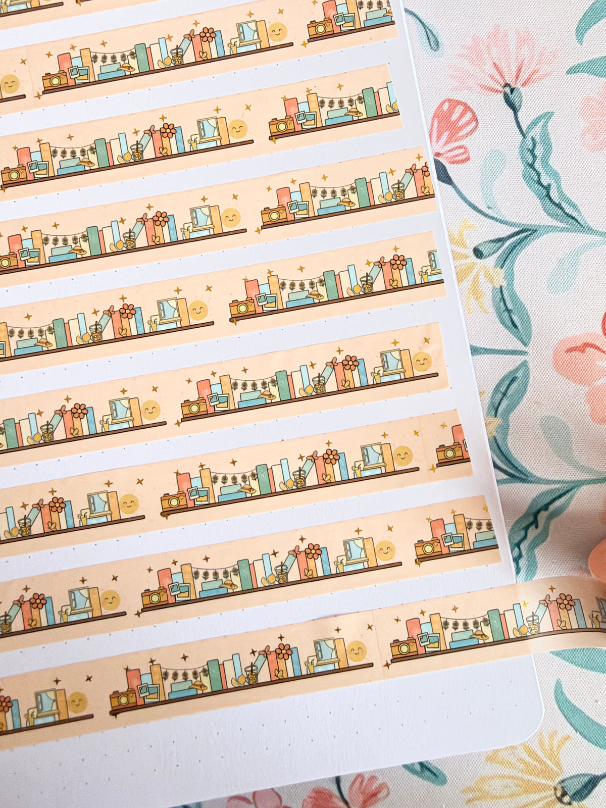 15mm Sunshine Chapter Foiled Bookshelf Washi Tape