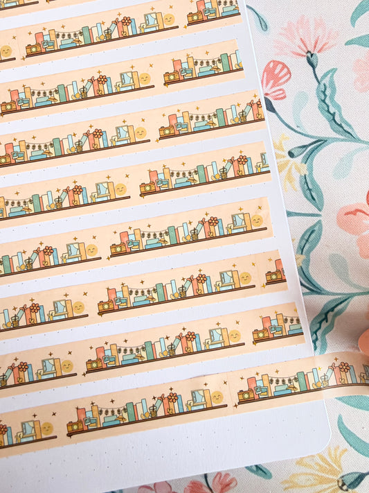15mm Sunshine Chapter Foiled Bookshelf Washi Tape
