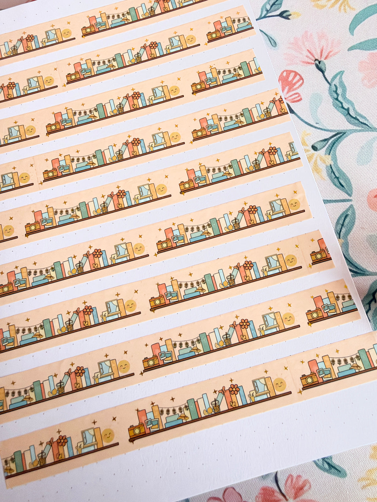 15mm Sunshine Chapter Foiled Bookshelf Washi Tape
