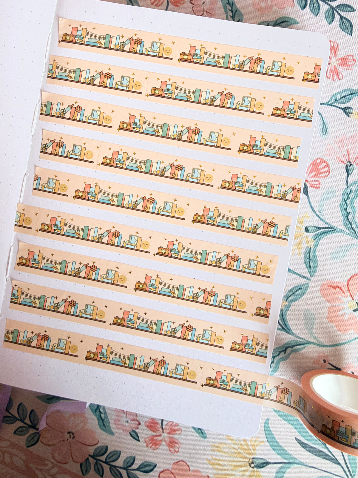 15mm Sunshine Chapter Foiled Bookshelf Washi Tape
