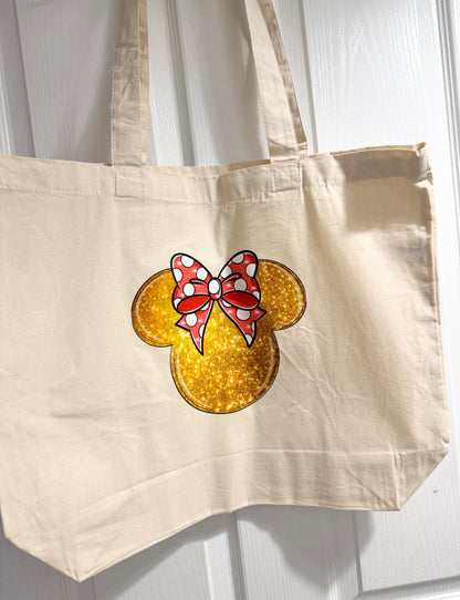 Gold Glitter Mouse Head Pouch