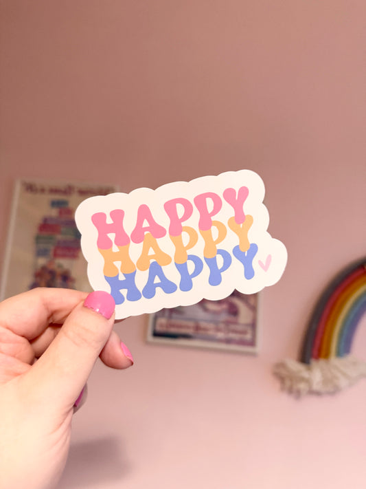 Happy Happy Happy Vinyl Sticker